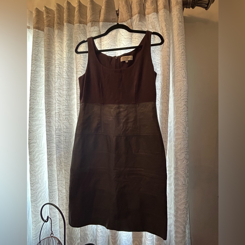 Teri Jon Brown 2 Leather Business
Casual Cocktail Dress size 6
